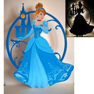 Wandlampe Prinzessin in blau
